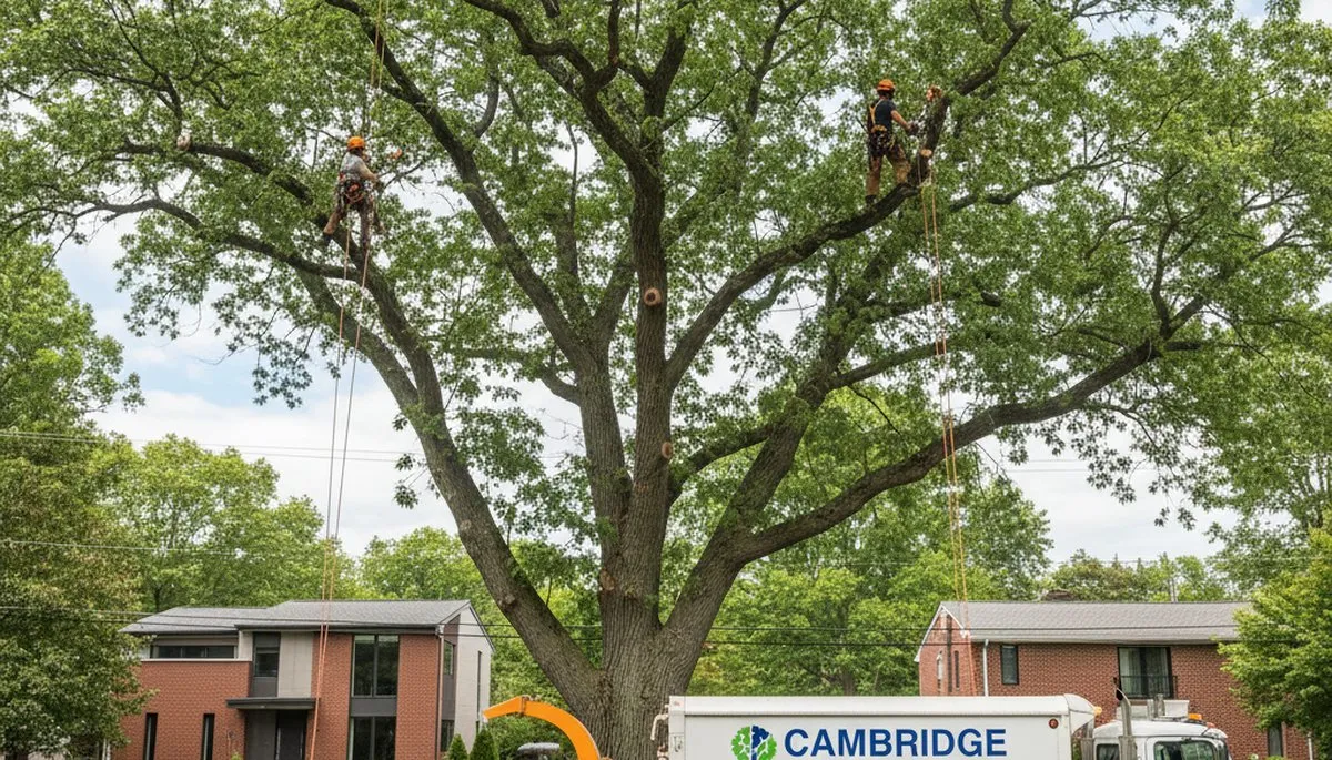 Professional tree removal service in Waltham MA safely clearing residential trees